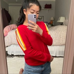 Urban Outfitters Sweater w/ Rainbow Stripe Cutouts